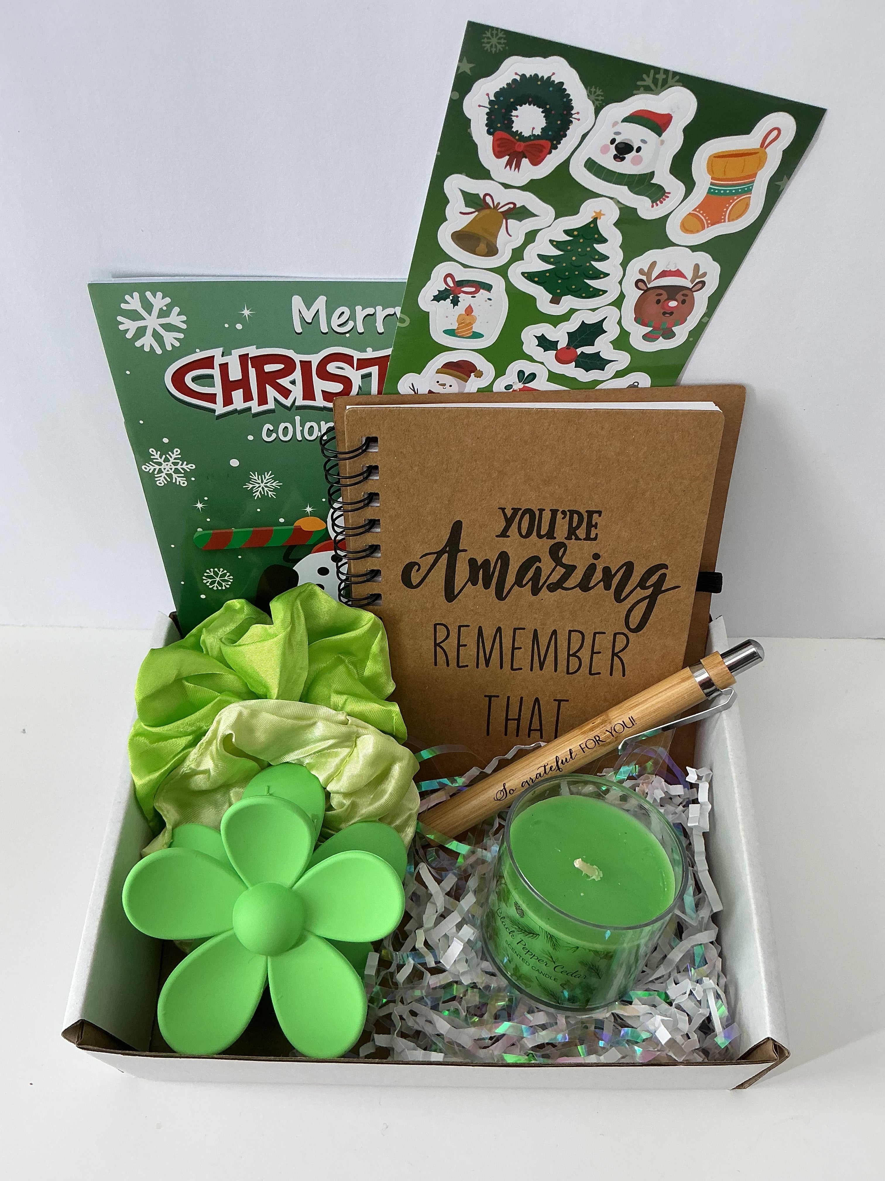 Creative Coloring Holiday Gift Box – Self Care Treats, Relaxation Gift for Women, Christmas Coloring Kit