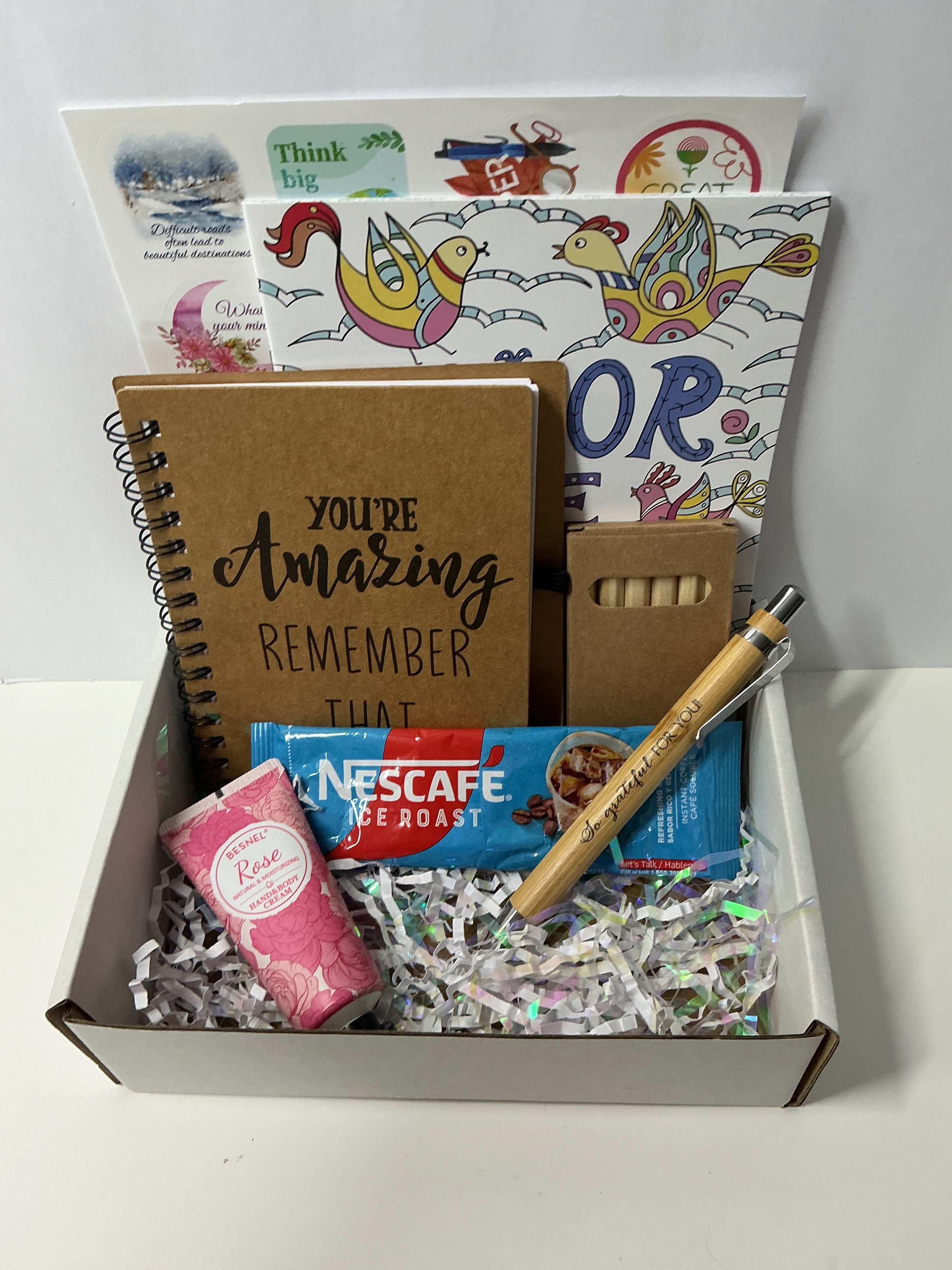 Coffee & Reflection Self Care Box – Journaling Gift Set, Relaxing Coffee Gift for Women