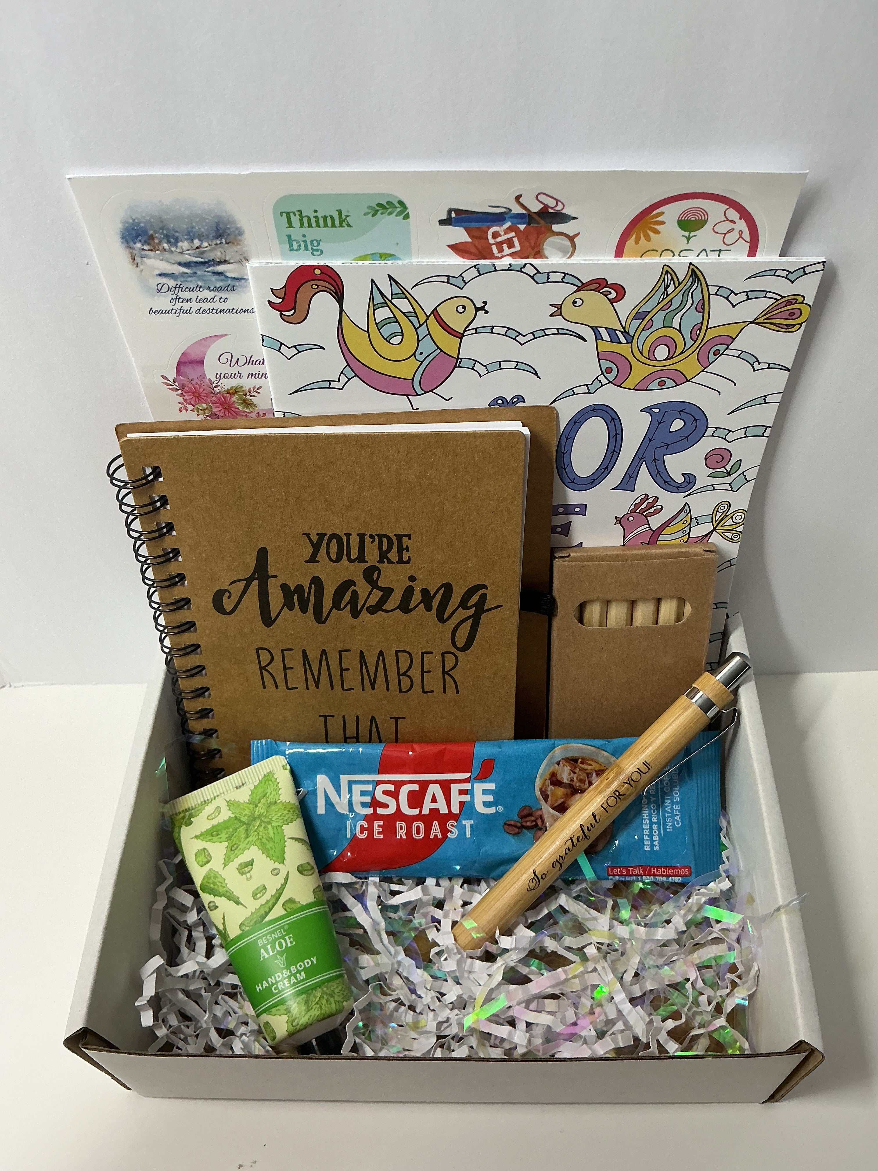 Coffee & Reflection Self Care Box – Journaling Gift Set, Relaxing Coffee Gift for Women