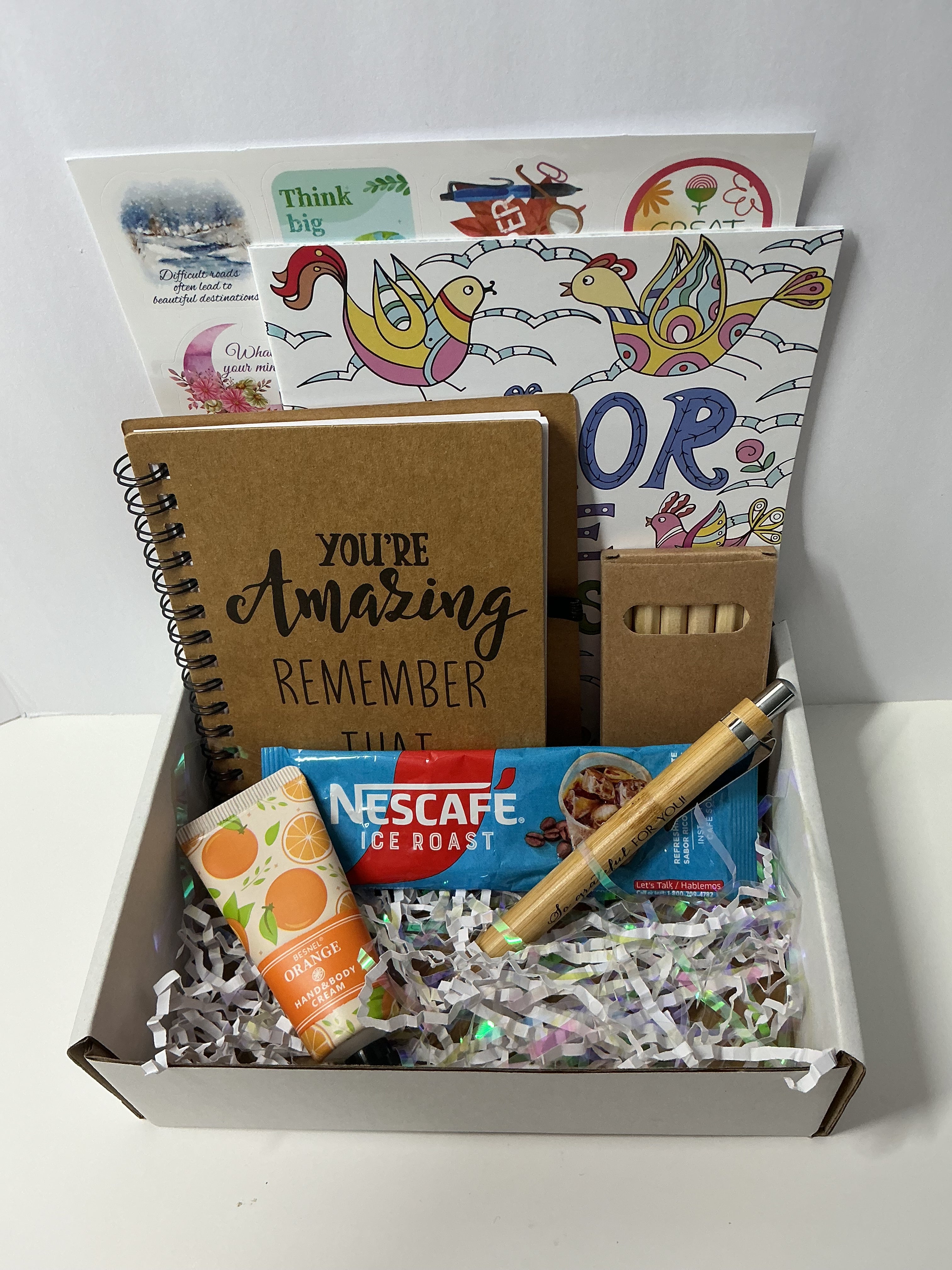 Coffee & Reflection Self Care Box – Journaling Gift Set, Relaxing Coffee Gift for Women