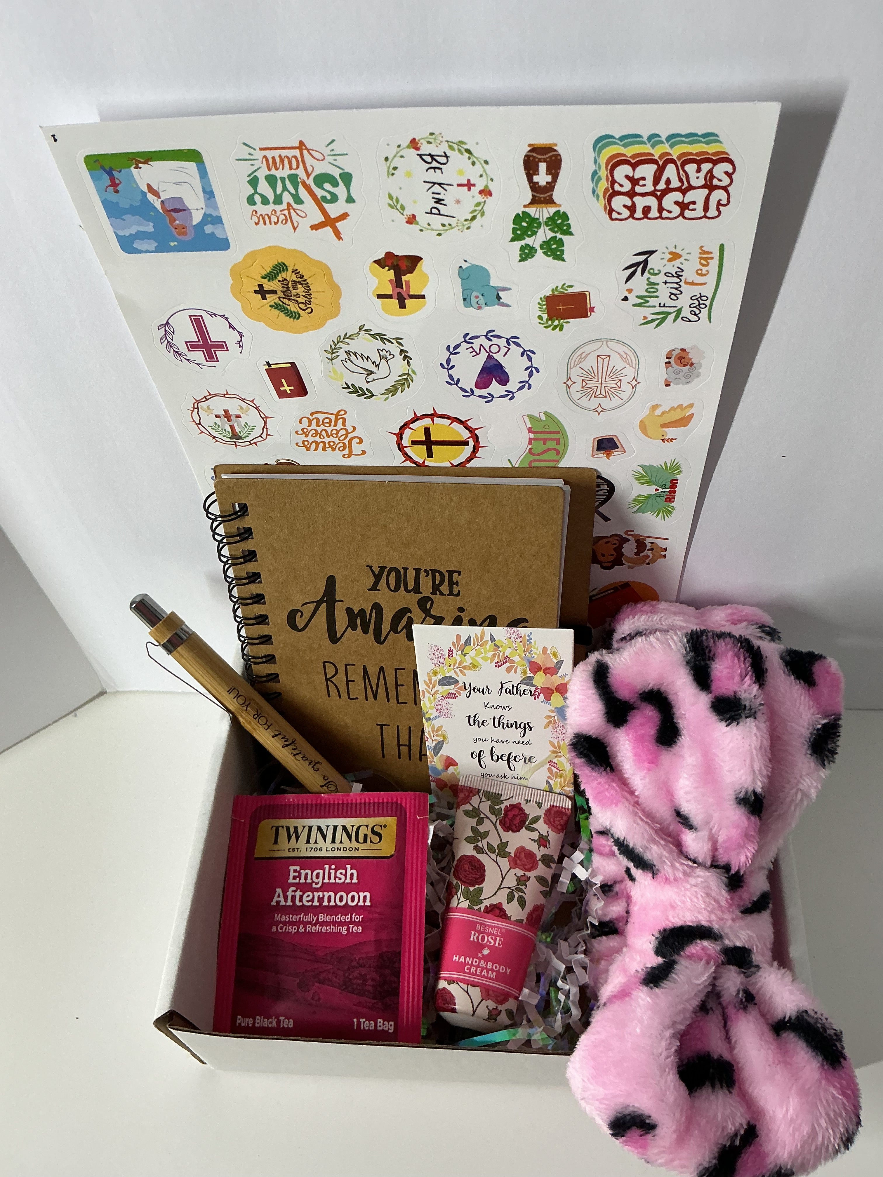 Faith & Reflection Tea Gift Box – Christian Self Care Box, Scripture & Tea Set for Women