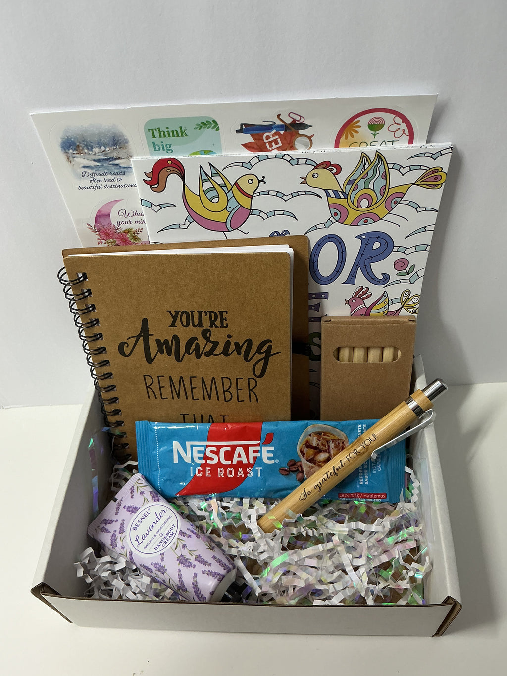 Coffee & Reflection Self Care Box – Journaling Gift Set, Relaxing Coffee Gift for Women