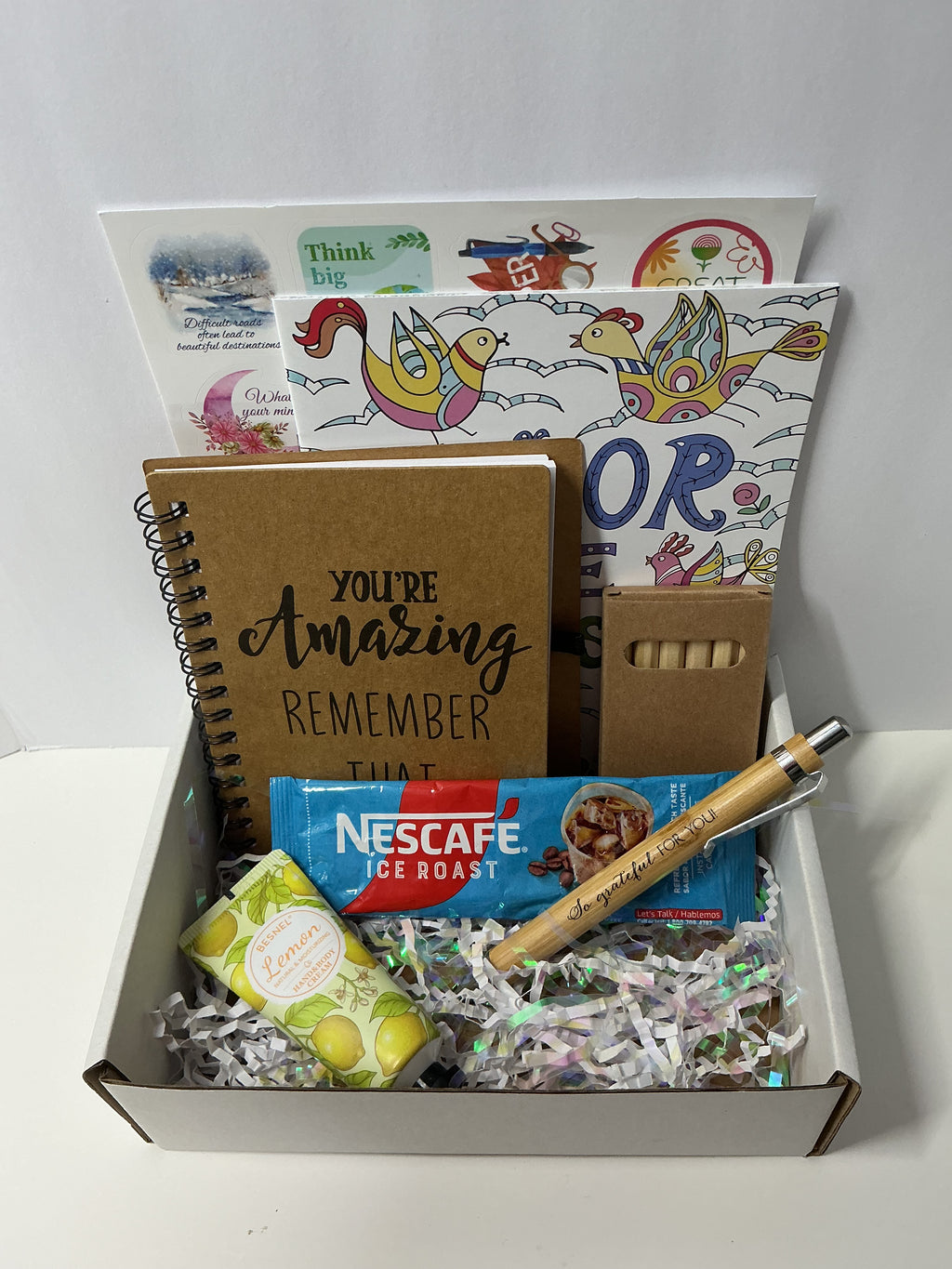 Coffee & Reflection Self Care Box – Journaling Gift Set, Relaxing Coffee Gift for Women