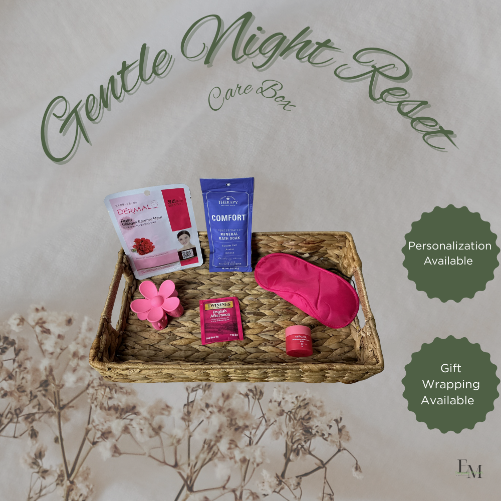 Gentle Night Reset Box – Evening Self Care Gift with Bath Salt, Tea & Sleep Mask