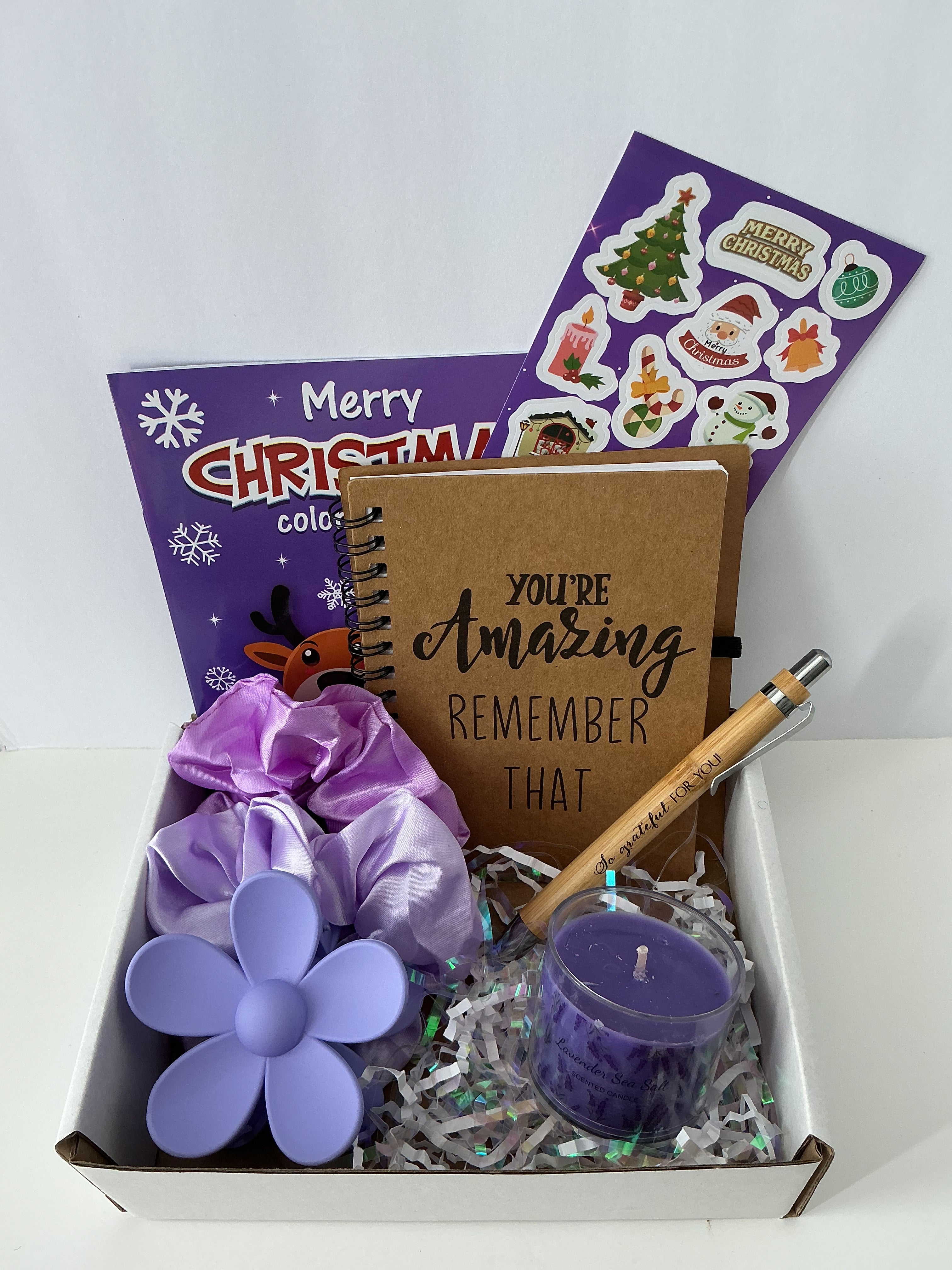 Creative Coloring Holiday Gift Box – Self Care Treats, Relaxation Gift for Women, Christmas Coloring Kit