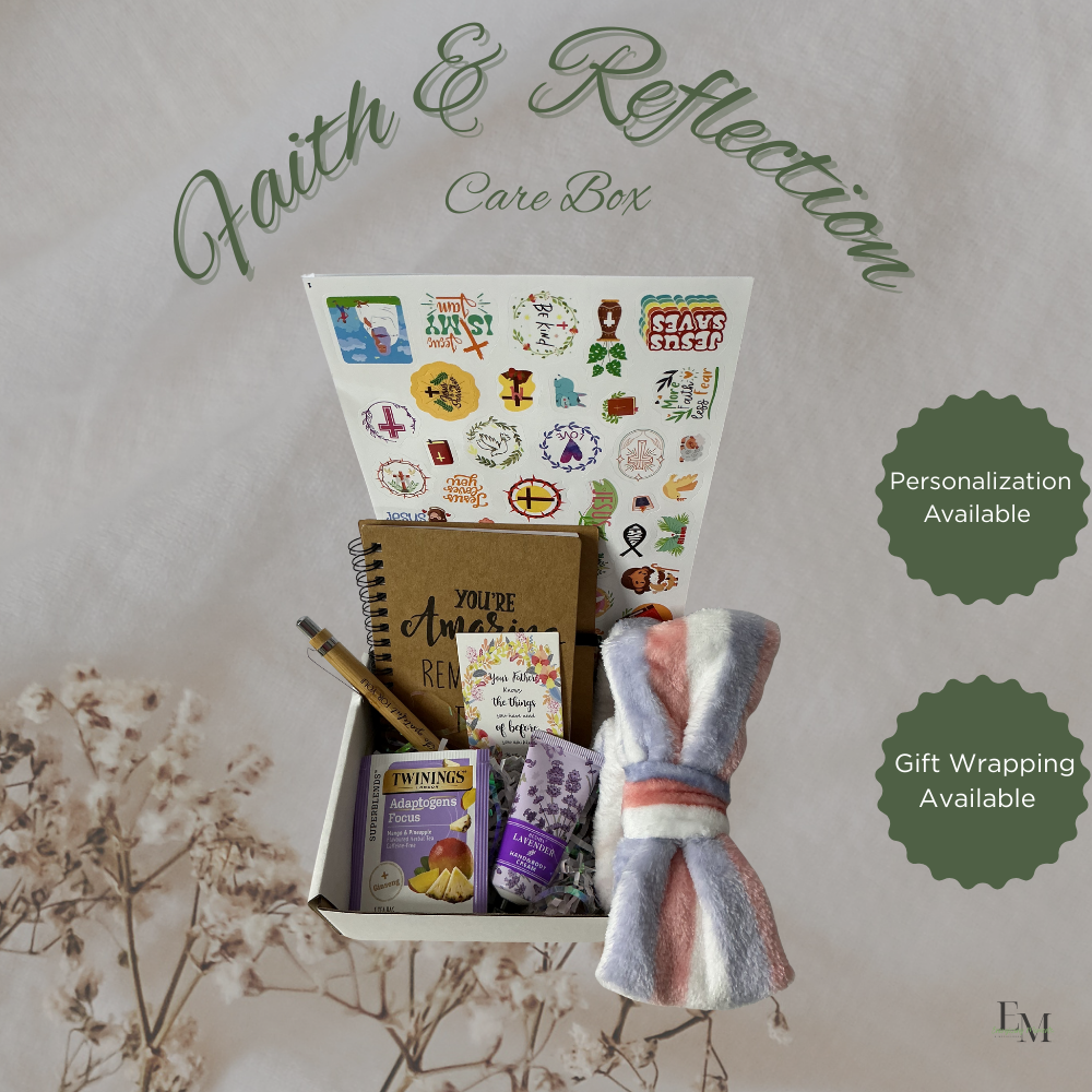 Faith & Reflection Tea Gift Box – Christian Self Care Box, Scripture & Tea Set for Women