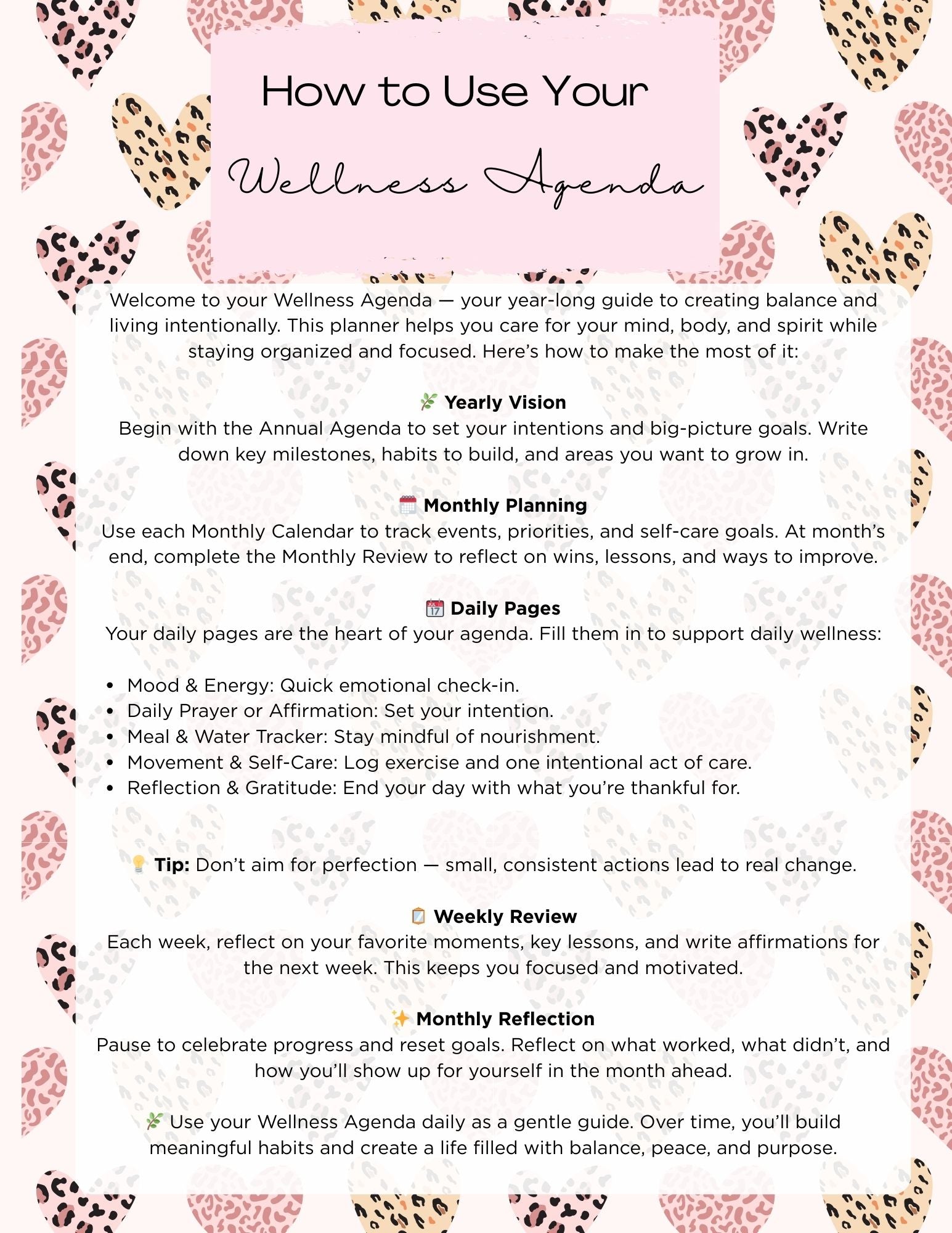 Wellness Agenda Digital Planner | Self-Care & Habit Tracker for GoodNotes, Kindle Scribe & Printable PDF