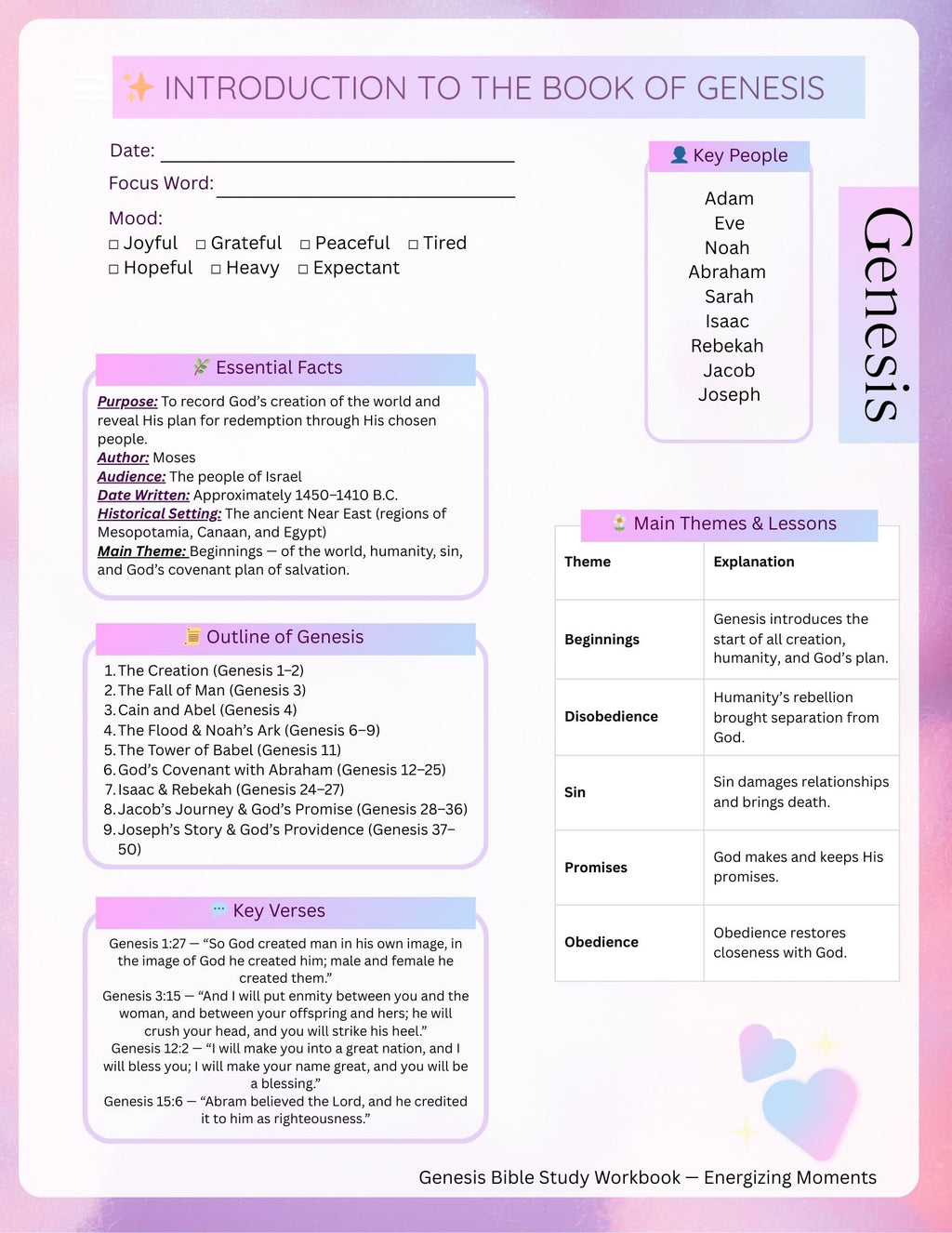 Genesis Complete Bible Study Workbook (Digital) | Kindle Scribe, GoodNotes & Printable PDF