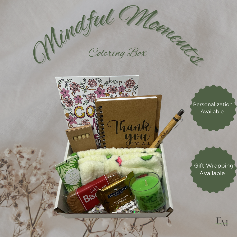 Mindful Moments Coloring Gift Box – Relaxation & Mindfulness Self Care Set for Women