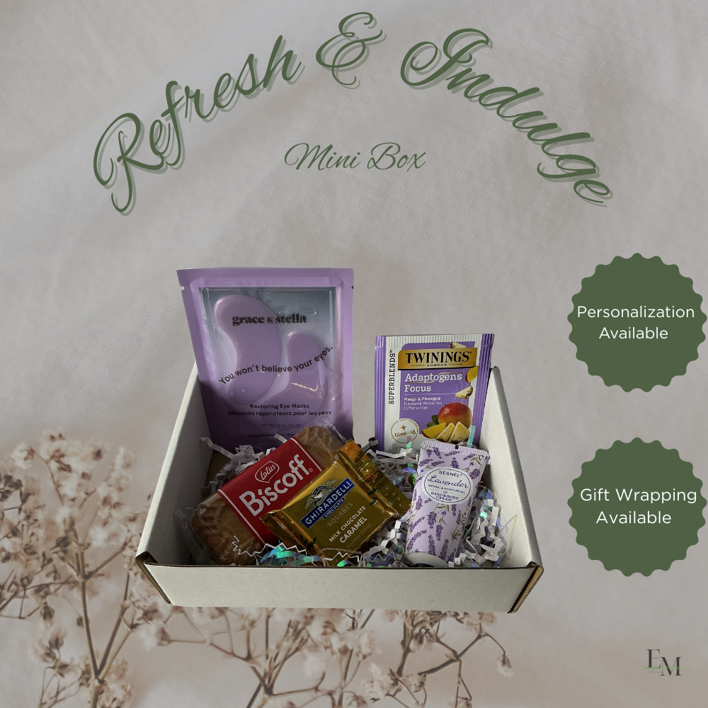 Refresh & Indulge Mini Self Care Box – Small Relaxation Gift, Pamper & Treat Kit