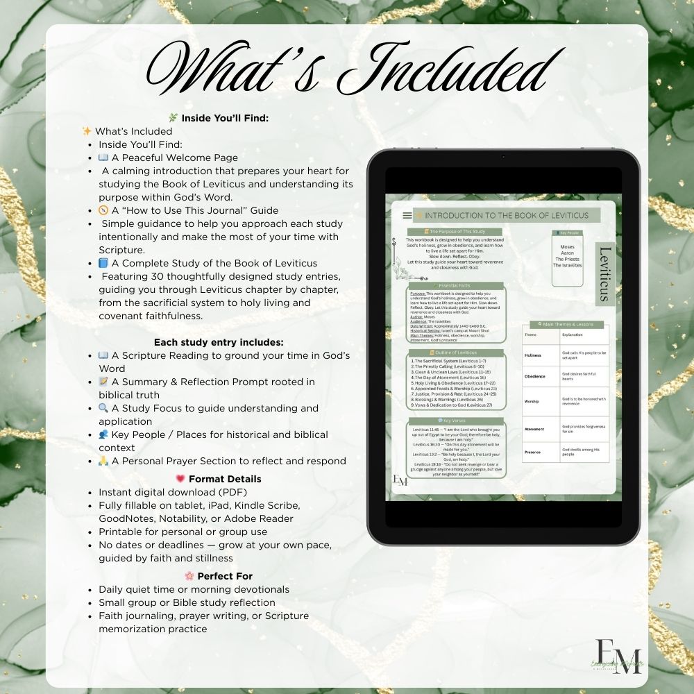 Leviticus Complete Bible Study Workbook (Digital) | Kindle Scribe, GoodNotes & Printable PDF