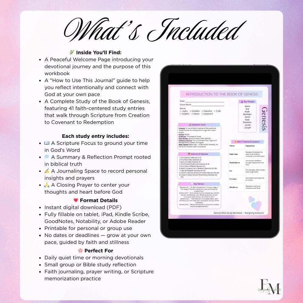 Genesis Complete Bible Study Workbook (Digital) | Kindle Scribe, GoodNotes & Printable PDF