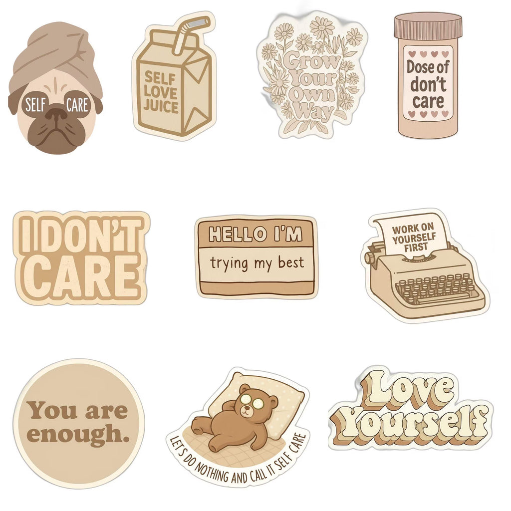 Self Care Digital Stickers | 10 Pre-Cropped PNGs for GoodNotes, Notability & Digital Planners