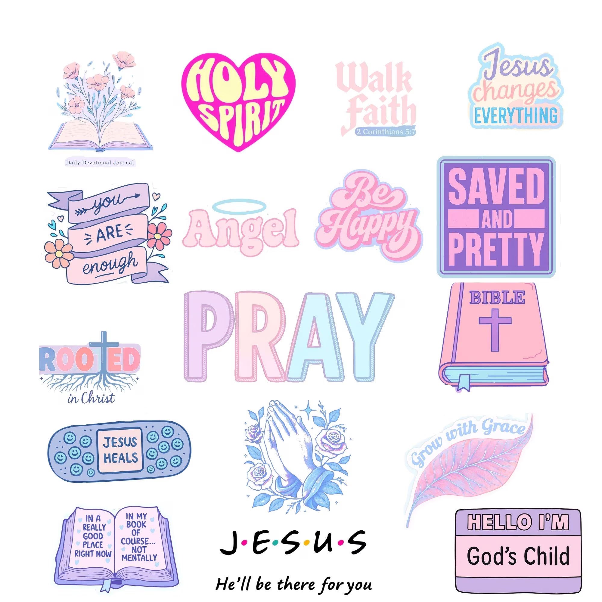 Christian Digital Sticker Pack (25 PNGs) | GoodNotes, Notability & Digital Planners