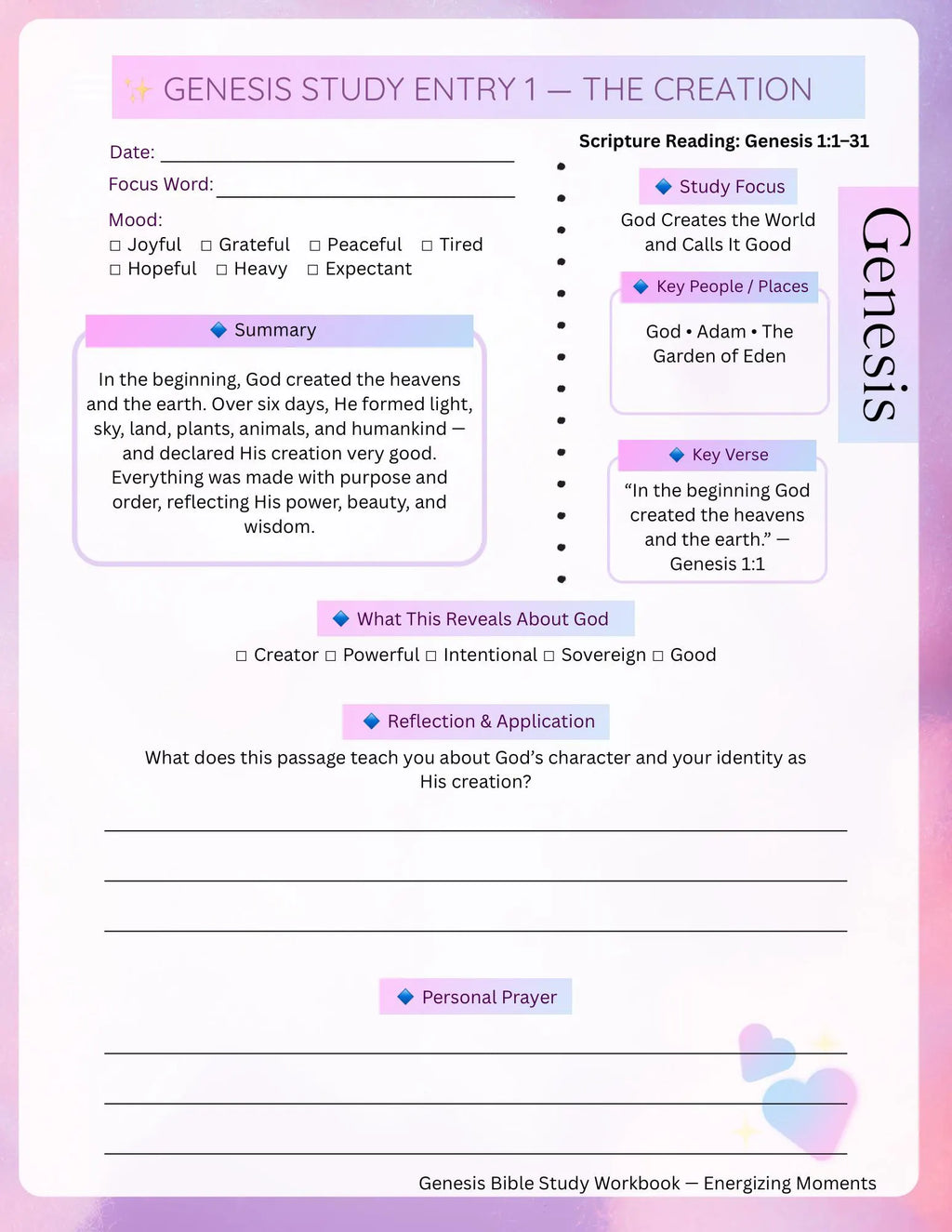 Genesis Complete Bible Study Workbook (Digital) | Kindle Scribe, GoodNotes & Printable PDF