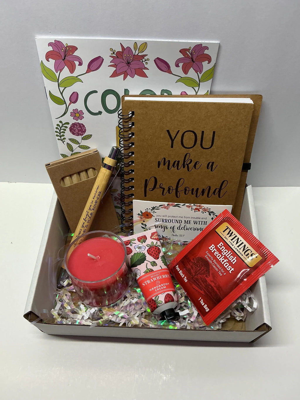 Rest & Reflect Coloring Self Care Box – Relaxing Scripture Coloring Gift for Women