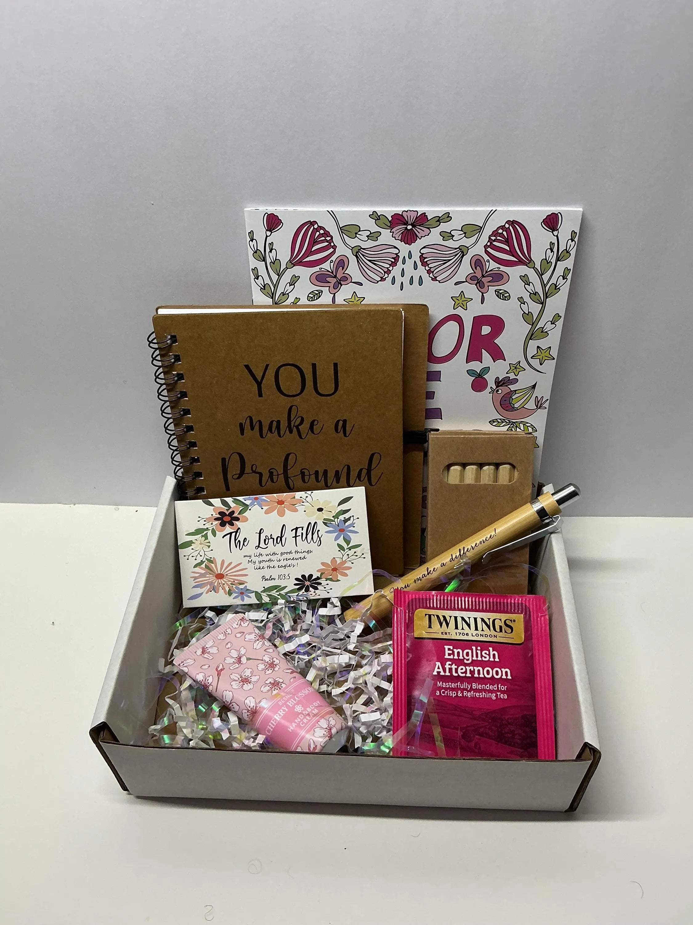 Rest & Reflect Coloring Self Care Box – Relaxing Scripture Coloring Gift for Women