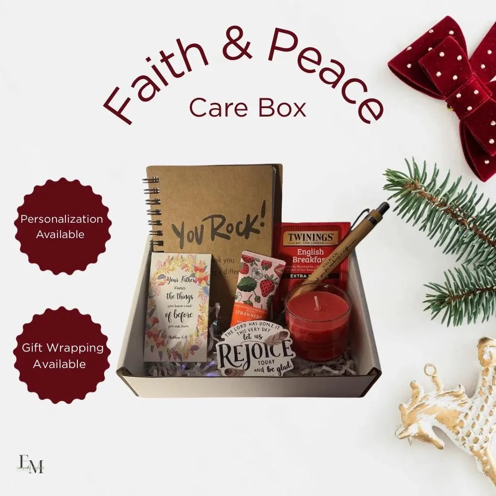 Faith & Peace Christian Self Care Box – Scripture Gift Set, Peace & Encouragement for Women