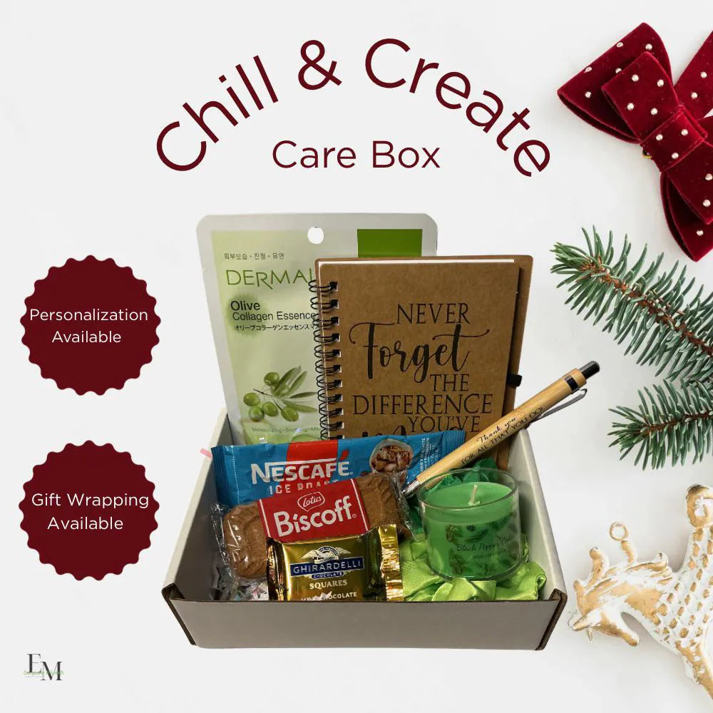 Chill & Create Self Care Box – Relaxation & Creativity Gift for Women, Coloring & Treats