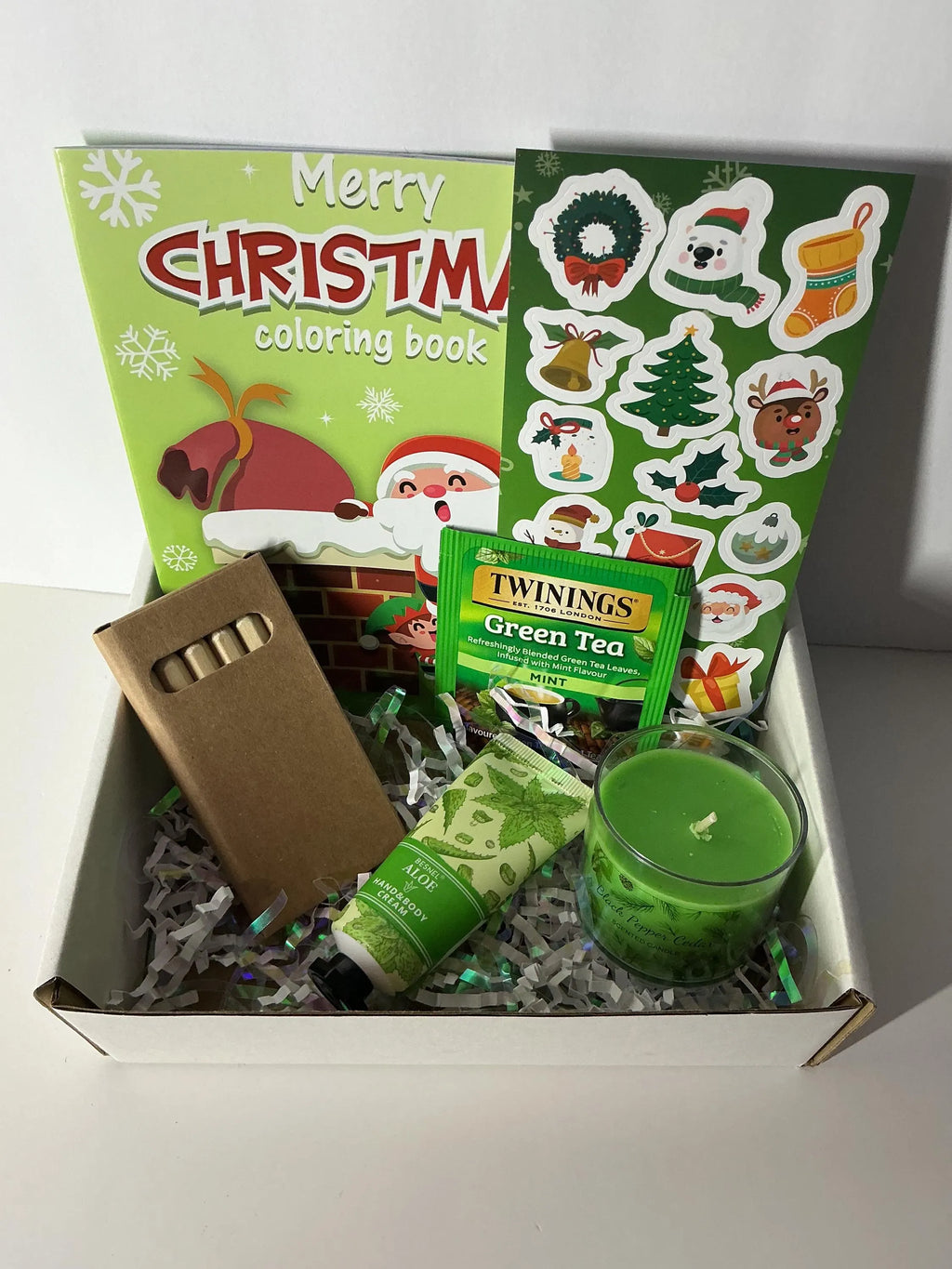 Christmas Calm Coloring Gift Box – Holiday Relaxation Kit, Self Care Coloring for Women