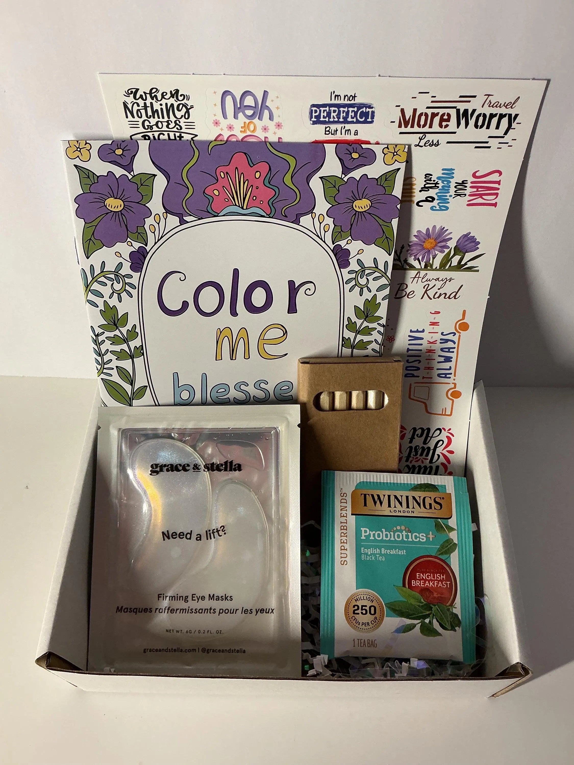 Creative Refresh Mini Self Care Box – Small Gift for Women, Coloring & Relaxation Kit