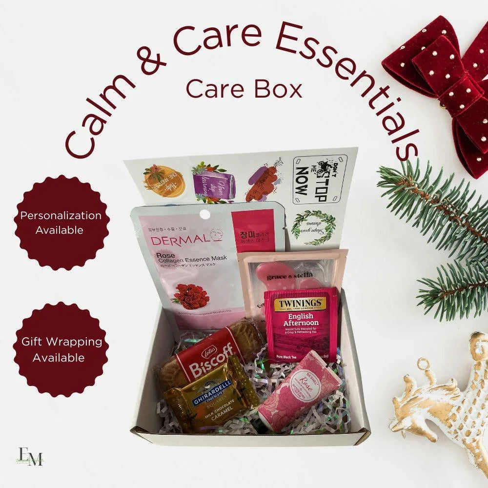 Calm & Care Essentials Self Care Box – Stress Relief Gift for Women, Relaxation & Wellness Kit