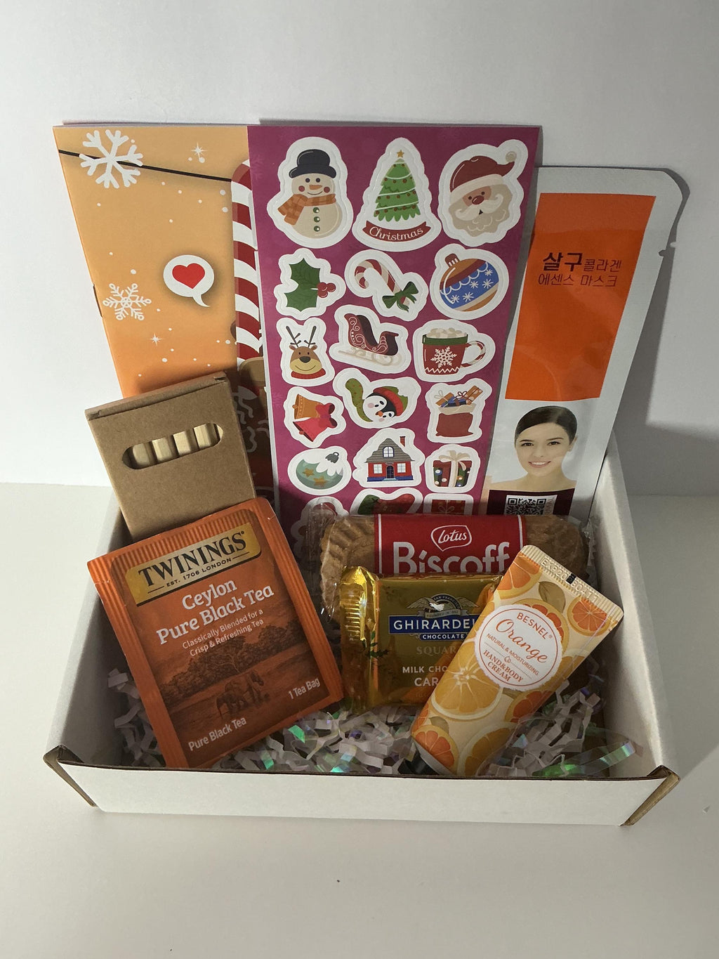 Christmas Cozy Tea & Creativity Gift Box – Holiday Self Care Kit with Tea & Coloring